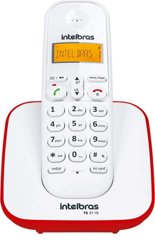 Telefone Sem Fio Intelbras  Ts 3110 Branco/vermelho 4123101