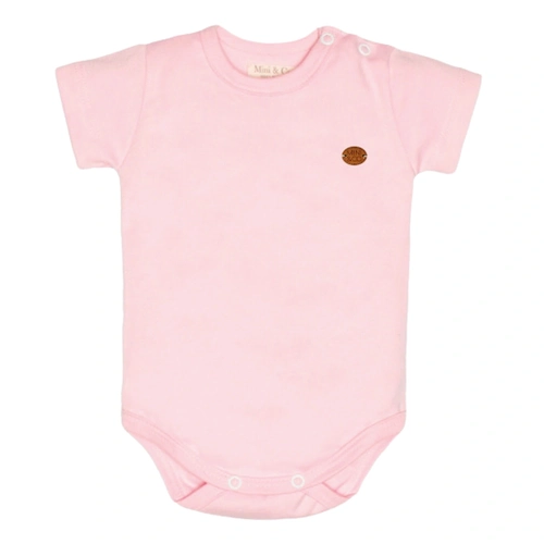 Body Manga Curta Avulso Em Suedine Mini&Co Feminino- Rosa