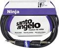 Cabo de Guitarra Ninja Cable 0,20 Mm Conector P10/p10 10ft 3,05 Metros Preto