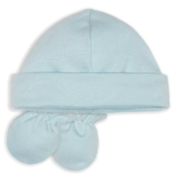 Kit Touca e Luva Suedine Azul