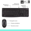 Kit Teclado e Mouse Com Fio Usb Logitech Mk120 Preto