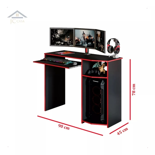 Mesinha Gamer Escrivaninha Preto Vermelho Romar