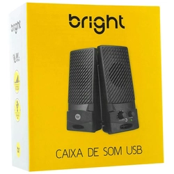 Bright, Caixa de Som USB, Controle de Volume, 2 Canais, Surrounding, Com Saída para Fone, Bivolt