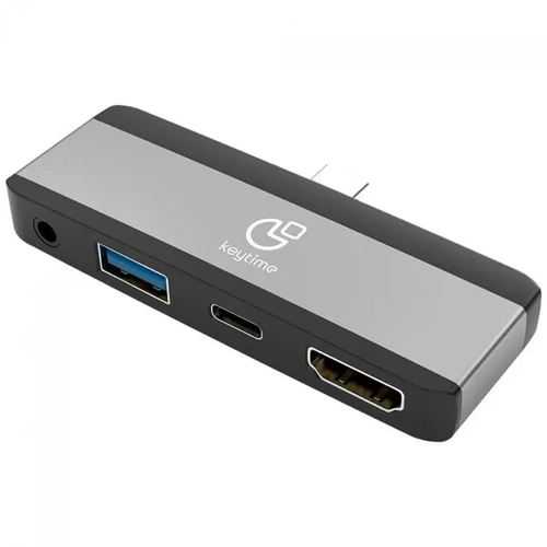 Adaptador Hub 4 em 1 Keytime Hubstation Tipo C para HDMI/USB-A/USB-C - KYT00033