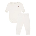 Conjunto Body Manga Longa Com Mijão Mini&Co Unissex - Marfim