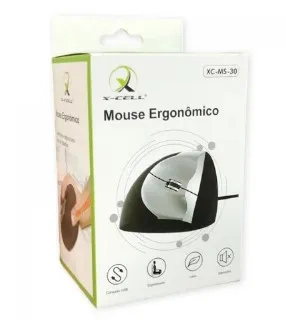 Mouse Óptico ergonômico com fio 1,5m XC-MS-30 X-cell