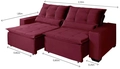 Estofado Retrátil e Reclinável Roterdã 2,10m Suede Bordô
