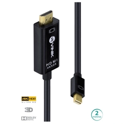 Cabo Mini Dp P/ Hdmi 2.0 4k - 2 Metros - H20mdp-2