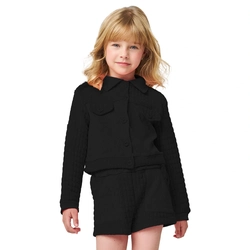 Conjunto Casaco e Shorts em Jacquard Pokotinha - Feminino