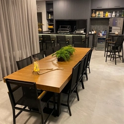 MESA RETANGULAR COM 10 CADEIRAS COLORADO DE TELA