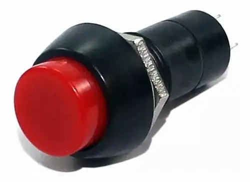 Chave Botão Redondo Com Trava Vermelha Pbs-11a