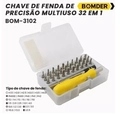 Kit de chave de fenda de alta precisão 32 peças em 1 reparos em smartphones, relógios, óculos bom-3102 - BomVink