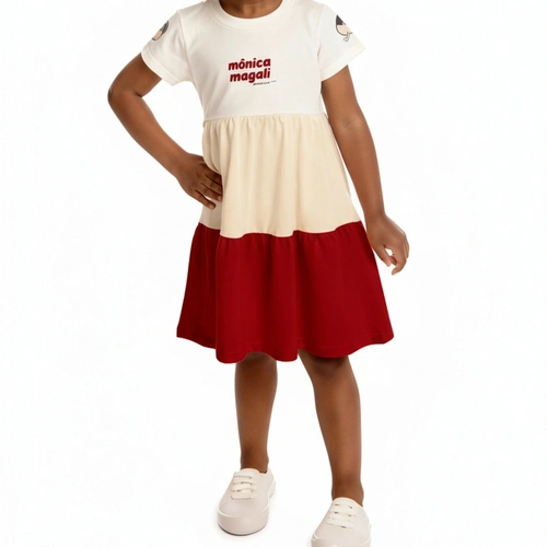 Vestido Regata Byg Gus Mônica E Magali Feminino - Tricolor