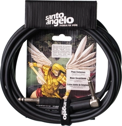 Cabo de Guitarra Angel l 0,30mm P10/p10 90º 20ft 6,10m Preto