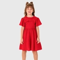 Vestido Manga Curta Malwee Em Laise Feminino - Vermelho