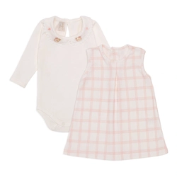 Conjunto Body Com Gola e Vestido Suedine Feminino - Ursinha e Cavalinho