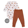 Conjunto Body Manga Longa Estampado e Mijão Liso Suedine Unissex – Amigos da Floresta