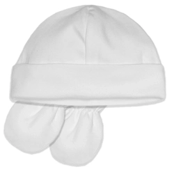 Kit Touca e Luva Suedine Branca