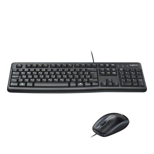 Kit Teclado e Mouse Logitech Mk120 Preto Usb Padrão Abnt2 - 920-004429