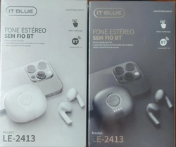 Fone De Ouvido c/microfone Bluetooth 5.3 Le-2413 preto ou branco - It-Blue