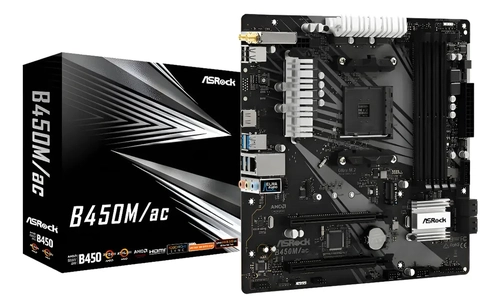 PLACA MÃE AM4 ASROCK - B450M/AC R2.0