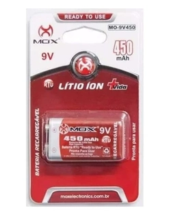 Baterias Recarregável 9V Mox 240mah com 1 unidades.