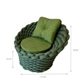 Chaise Redonda em Tricô Náutico e Alumínio de 1,10M Rio de Janeiro 1 Almofada