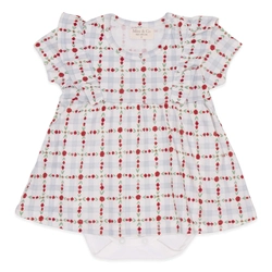 Body Vestido Manga Babado Suedine Feminino - Rose Garden