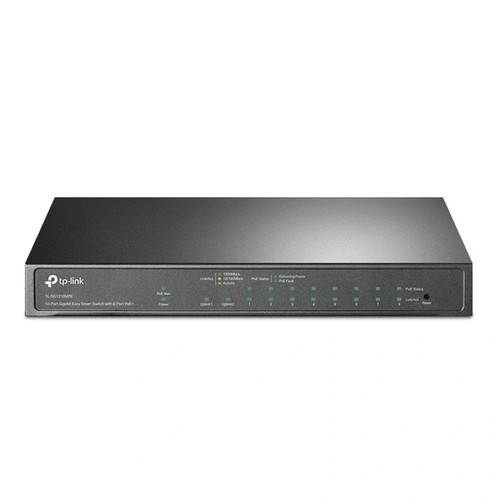 Switch Tp-link Gigabit Easy Smart 10/100/1000 C/ 10 Portas (sendo 8 Poe) -tl-sg1210mpe