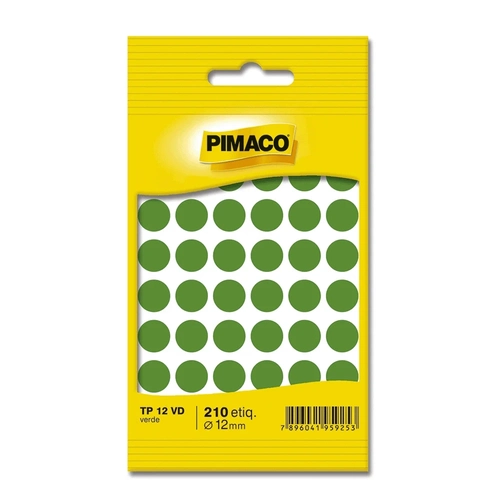 Etiqueta Adesiva TP-12 12mm Verde - Pimaco