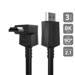 CABO HDMI 2.1 8K 3M PCYES CONECTOR 90° VERTICAL PRETO - PH21-3V-E - 284843