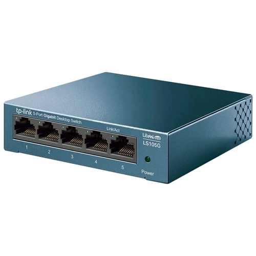 Switch Tp-link Gigabit de Mesa Com 5 Portas 10/100/1000 - Ls105g
