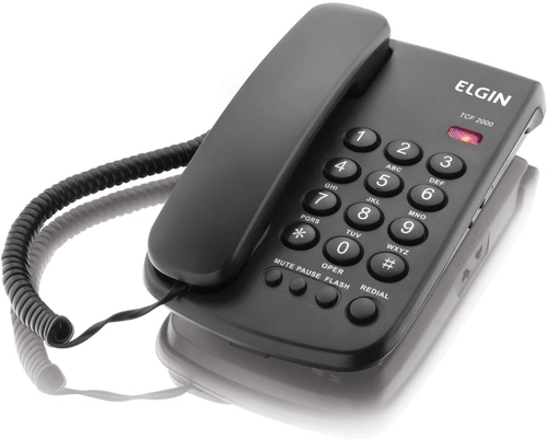 Telefone Com Fio - Chave de Bloqueio - Indicação Luminosa de Chamada - Tcf 2000 Preto