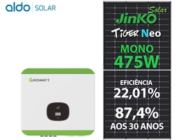 Gerador De Energia Solar Growatt Rosca Dupla Madeira Romagnole Growatt Gf 9,975kwp Jinko Tiger Neo Mono 475w Min 8kw 2mppt Mono 220v