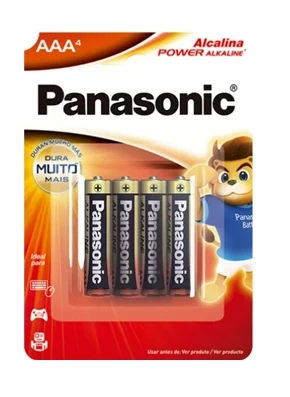 Pilha AAA Panasonic c/4 unidades. Alcalina