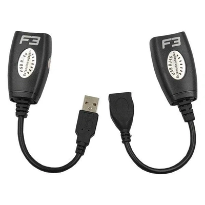 Cabo Extensor USB Via Cabo de Rede Jc-ad-2rj45 814