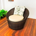 Chaise Redonda em Fibra Sintética e Alumínio de 110cm  1 Almofada Rio de Janeiro