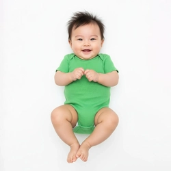 Body Manga Curta Para Bebê Taita Unissex - Verde