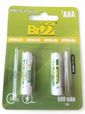 Pilha Recarregável AAA BR55 600mah ( palito ) com 2 unidades.