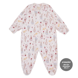 Macacão Manga Longa Estampado com Ziper Suedine Feminino –  Rose Garden