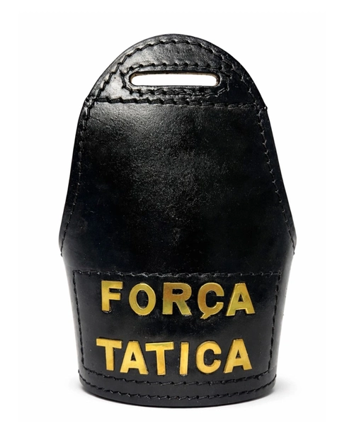 Braçal Força Tática Sem velcro- Couro Natural