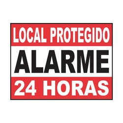 Placa De Aluminio local Protegido Alarme 13x18