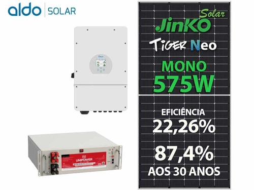 Gerador De Energia Solar Deye Hibrido Rosca Dupla Madeira Romagnole Deye Gfh 8,625kwp Jinko Neo 575w Sun 8kw 2mppt 127/2