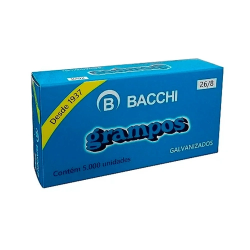 Grampo 26/8 Galvanizado c/5000 Bacchi