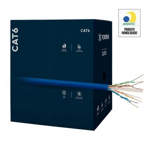 Cabo De Rede Cat6 305m Fortrek Fk 510c Cmx Azul - Cx / 305