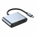 Adaptador Type-c P/ Usb 3.0 / Hdmi / Vga E Type-c (4 Em 1) Ref. Fy-788