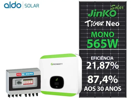 Gerador De Energia Solar Growatt Ondulada Romagnole Growatt Gf 3,96kwp Jinko Tiger Neo Mono 565w Min 3kw 2mppt Mono 220v
