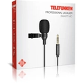Microfone de Lapela Telefunken  para Smartphone Dinâmico Mini Plug 3,5mm Preto - Tfsmartmic
