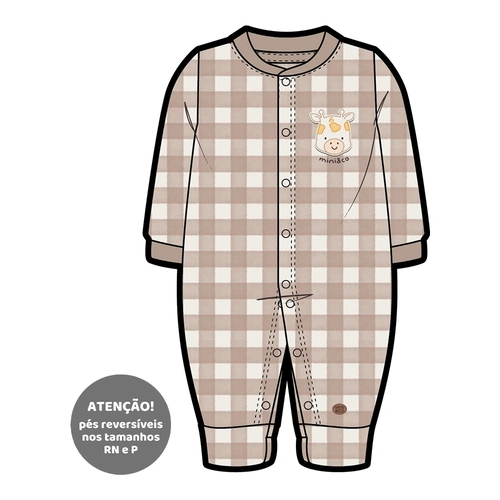 Macacão Manga Longa Estampado Botão Suedine Masculino - Bichinhos Transporte