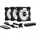 Kit 3 Coolers Aerocool Saturn 12 Pro Argb + Hub + Controle